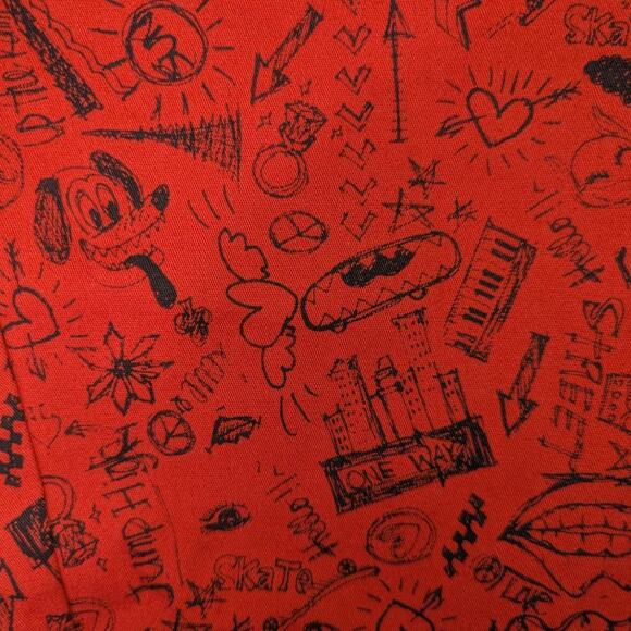 NWT Olsenboye College Road Trip Red & Black Print Skinny Jeans - Picture 5 of 6